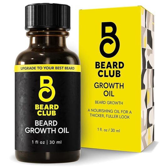 Beard Club - Beard Growth Serum with Natural Castor, Coconut and Avocado to Grow a Thicker, Fuller Beard, Fill in Patches and Stimulate Healthier Facial Hair Growth