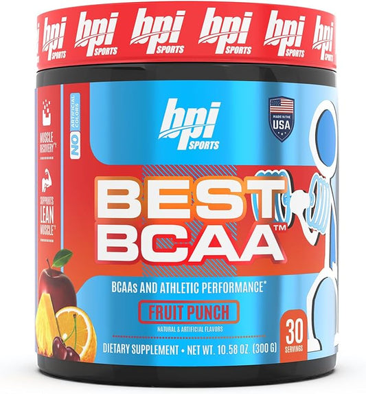BPI Sports Best BCAA - Building Blocks of Protein and Muscle - Post-Workout Recovery - Weight Loss Support - Fruit Punch, 30 Servings, 300 grams