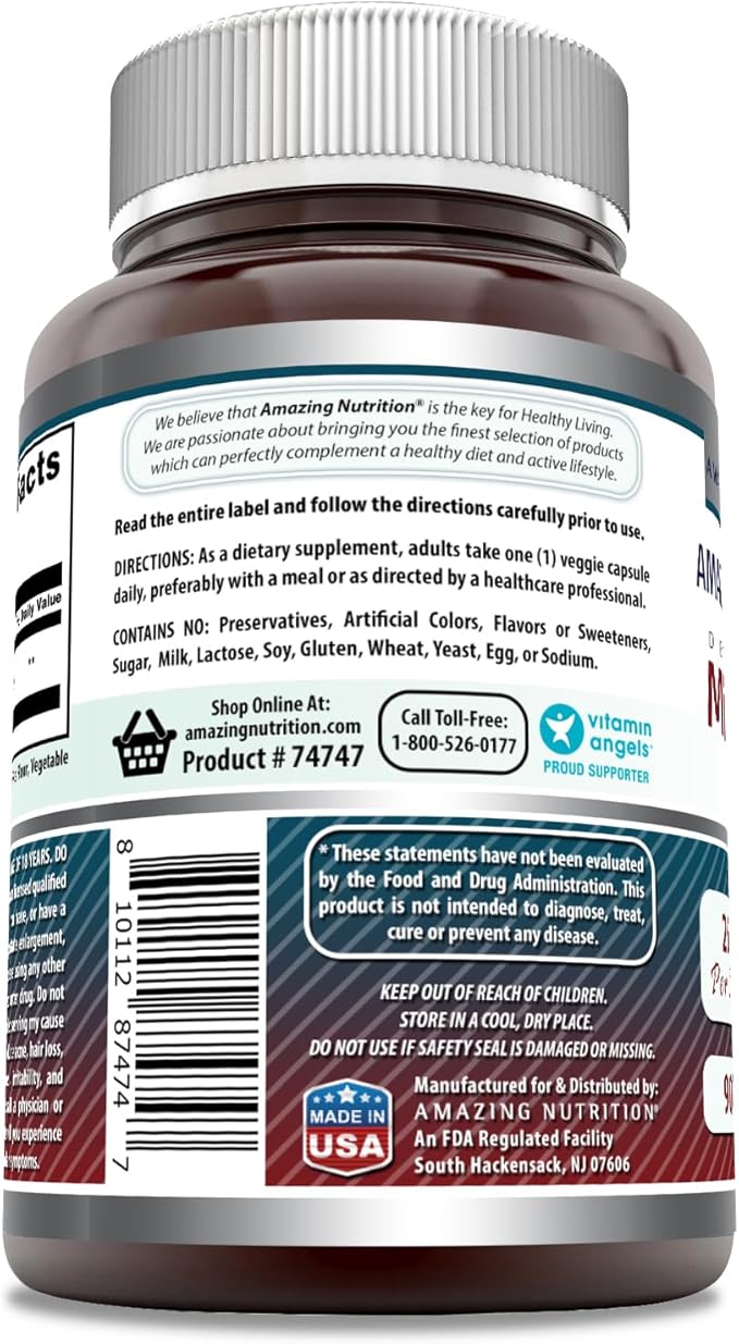 Amazing Formulas Micronized DHEA 25mg 90 Veggie Capsules Supplement | Non-GMO | Gluten Free | Made in USA | Ideal for Vegetarians | Dehydroepiandrosterone Capsules for Men & Women
