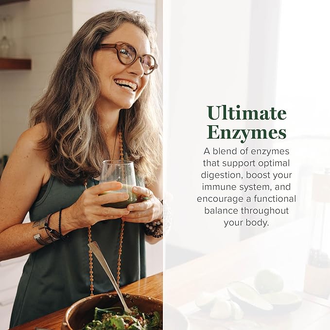 Global Healing Ultimate Enzymes - Systemic & Digestive Enzymes Supplement for Healthy Digestion, Immune System Boost and Natural Gut Health, Digestive Enzyme for Women and Men, Lipase (120 Capsules)