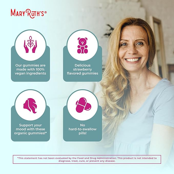 Organic Menopause Gummies by MaryRuth's | Menopause Supplements for Women | Mood Support | Hot Flash Relief | Maca Root | Black Cohosh | USDA Organic | Non-GMO | Vegan | 30 Servings