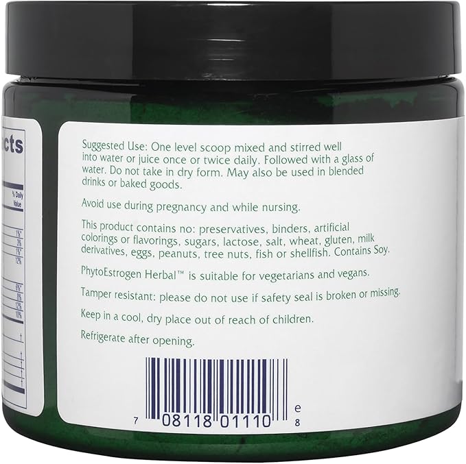 Vitanica Phytoestrogen Herbal Non-GMO PMS, Menopause Relief Supplement for Women, Hormone Balance, Night Sweats & Hot Flash Relief, Soy Isoflavones, Vegan, Powder 8 Oz (Phytoestrogen Herbal Pro Logo)
