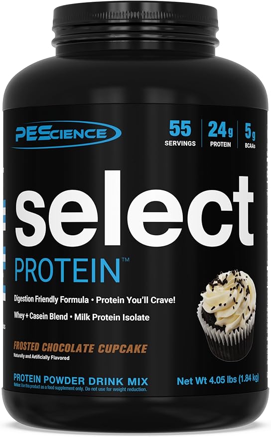 PEScience Select Low Carb Protein Powder, Chocolate Cupcake, 55 Serving, Whey and Casein Blend, Keto Friendly, Gluten Free, Best Tasting, Clean Isolate for Women and Men