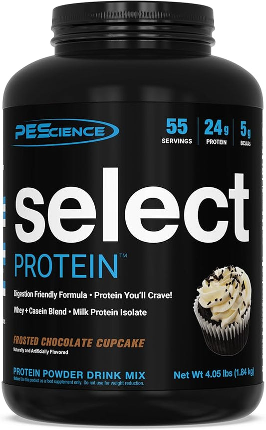 PEScience Select Low Carb Protein Powder, Chocolate Cupcake, 55 Serving, Whey and Casein Blend, Keto Friendly, Gluten Free, Best Tasting, Clean Isolate for Women and Men