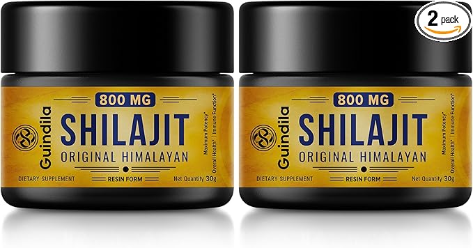 800mg Shilajit Supplement - Shilajit Pure Himalayan Organic Shilajit Resin with Maximum Potency, Original from Himalayan with 85+ Trace Minerals & Fulvic Acid for Focus & Energy, Immunity, 2 Packs