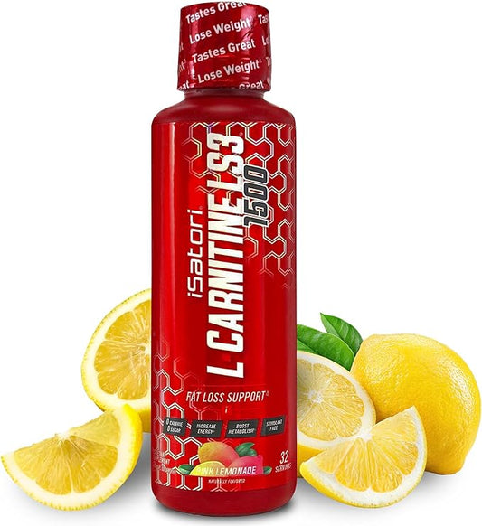 iSatori L-Carnitine LS3 1500, Triple-Blend Liquid L Carnitine Supplement, with Acetyl & Tartrate, Stimulant Free Energy, No Calories, Sugar or Gluten, Keto-Friendly, Pink Lemonade (32 Servings)