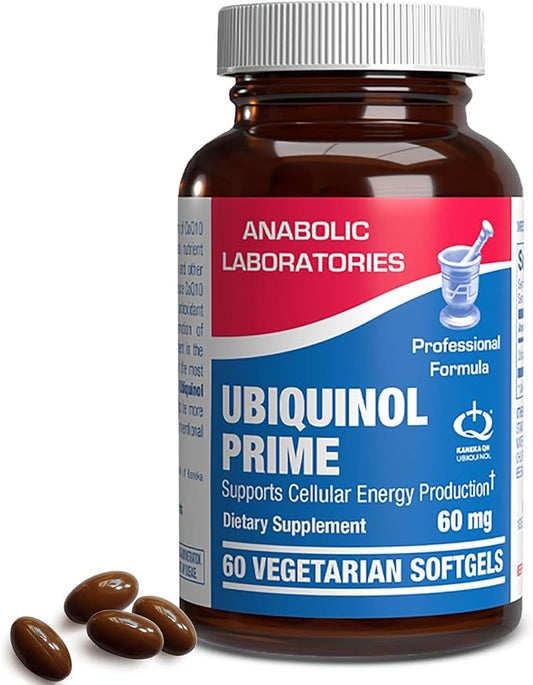 Anabolic Laboratories Coenzyme Q10 Ubiquinol Supplement - 60 Vegetarian Softgels for Cellular Energy Production - CoQ10 60 mg