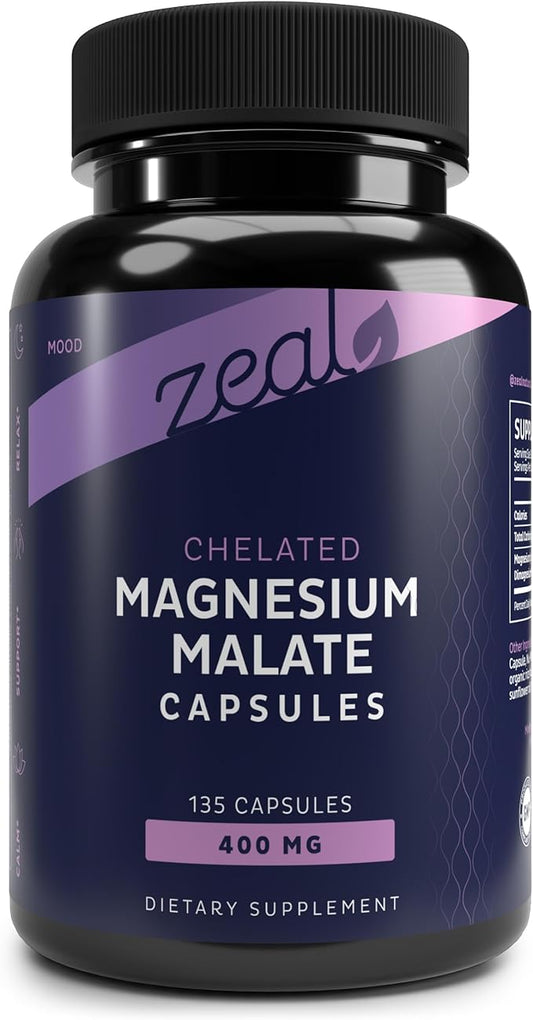 Zeal Premium Chelated Magnesium Malate (400mg | 135 Capsules)