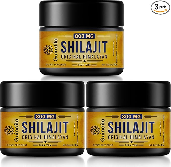 800mg Shilajit Supplement - Shilajit Pure Himalayan Organic Shilajit Resin with Maximum Potency, Original from Himalayan with 85+ Trace Minerals & Fulvic Acid for Focus & Energy, Immunity, 3 Packs