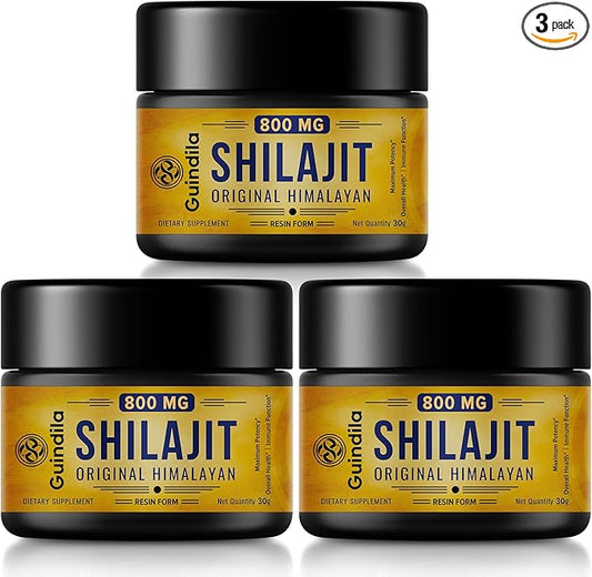 800mg Shilajit Supplement - Shilajit Pure Himalayan Organic Shilajit Resin with Maximum Potency, Original from Himalayan with 85+ Trace Minerals & Fulvic Acid for Focus & Energy, Immunity, 3 Packs