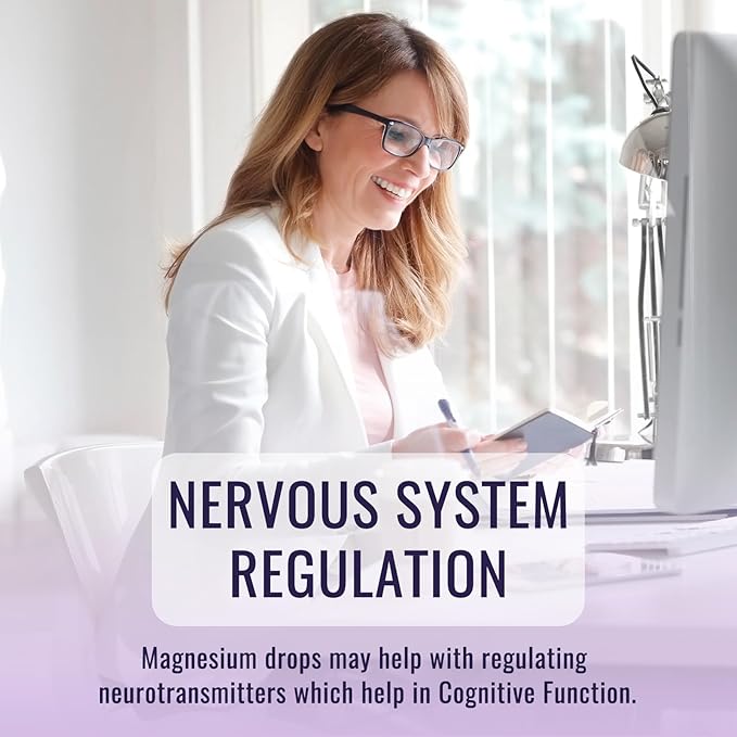 Magnesium Glycinate Liquid Drops 500mg, with Vitamin B6, Ashwagandha, L - Theanine, Chamomile, Magnesium Glycinate Supplement High Absorption for Sleep, Stress, Energy, Mood - Cherry Flavor