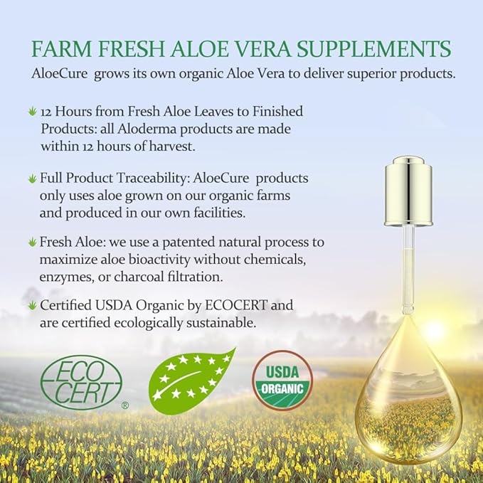 AloeCure Organic Aloe Vera Capsules Pack - 3 Pieces - Melatonin + Collagen, Aloe Vera Capsules, Probiotic + Enzyme