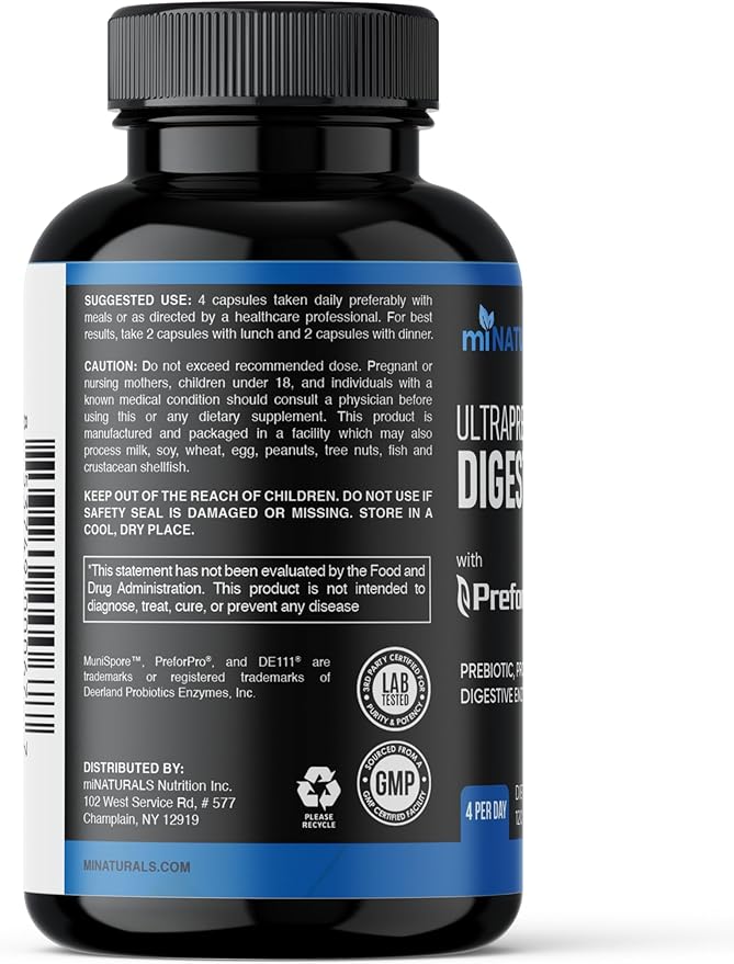 All-in-one Prebiotic Probiotic & Postbiotic for Women & Men, Gut & Digestive Support Supplement Including Digestive Enzymes 120 Capsules
