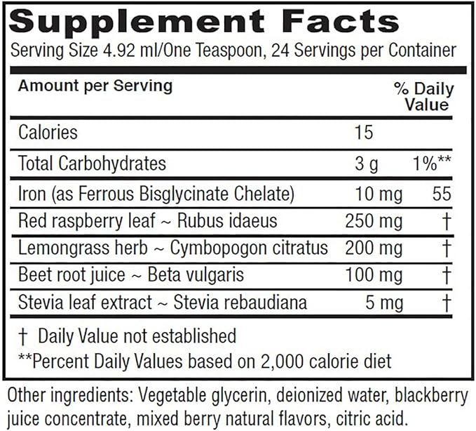 Vitanica Iron Tonic, Liquid Iron Supplement, Red Blood Cell Support, Vegan, 4 Ounce