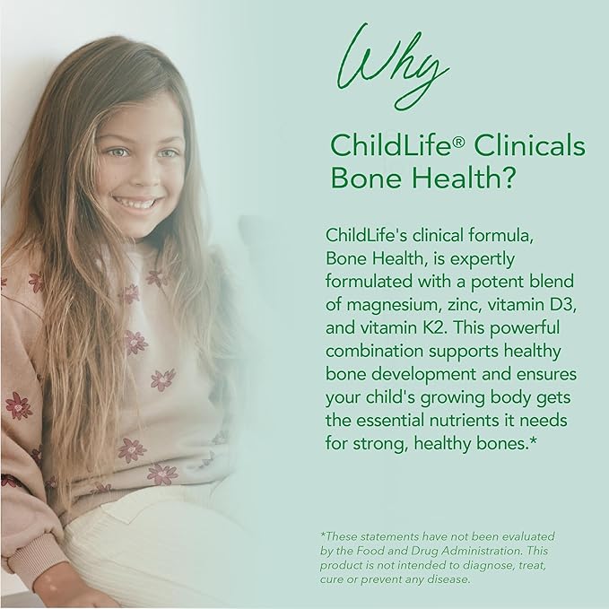 CHILDLIFE ESSENTIALS Clinicals Bone Health - Baby Liquid Calcium, Kids Calcium Liquid w/Magnesium, Zinc, Vitamin D3, for Babies 6 Months & Up, Toddlers, Children - Orange Flavor, 16 fl oz (1 Pack)