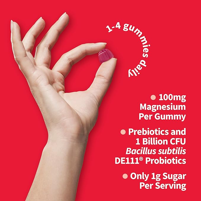 Garden of Life - Dr Formulated Magnesium Citrate Supplement with Prebiotics & Probiotics for Stress, Sleep & Recovery - Vegan, Gluten Free, Kosher, Non-GMO, No Added Sugars – 60 Raspberry Gummies