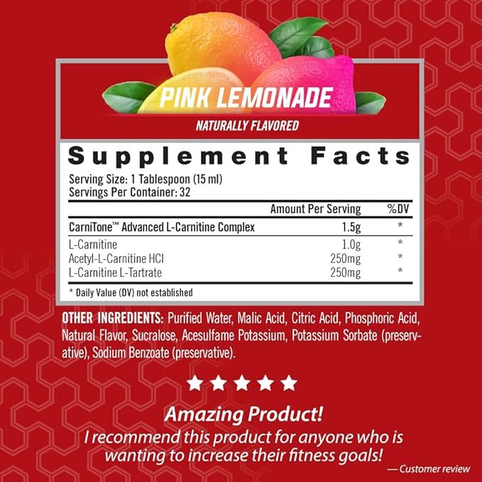 iSatori L-Carnitine LS3 1500, Triple-Blend Liquid L Carnitine Supplement, with Acetyl & Tartrate, Stimulant Free Energy, No Calories, Sugar or Gluten, Keto-Friendly, Pink Lemonade (32 Servings)