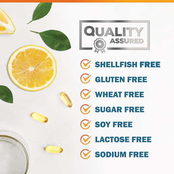 Triple Strength Omega 3 Fish Oil - 2400 mg Natural Omega-3 Supplements Support Brain, Heart & Joint Health with EPA & DHA Essential Fatty Acids - Lemon Flavor, Burpless, Wild Caught - 180 Softgels