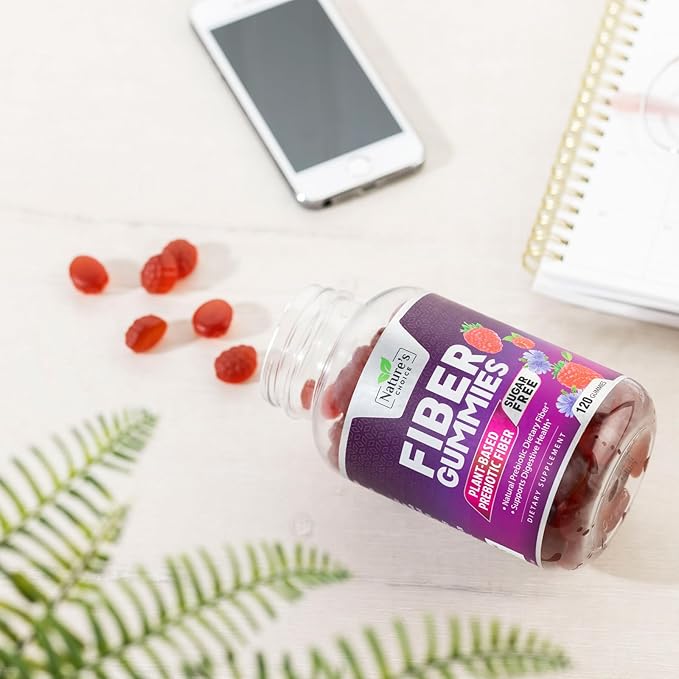 Sugar Free Fiber Gummies for Adults, Daily Prebiotic Natural Soluble Fiber Supplement & Digestive Health Support - Regularity & Digestion Health Support, Plant Based Berry Flavor - 120 Gummies