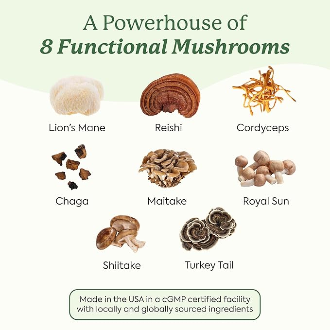 Plant People WonderDay Mushroom Gummies - Lion’s Mane, Cordyceps, Chaga Mushroom Supplement to Support Immune System De-Stress Boost Mood & Energy in Adults Natural, Vegan, Non-GMO (60 Count)