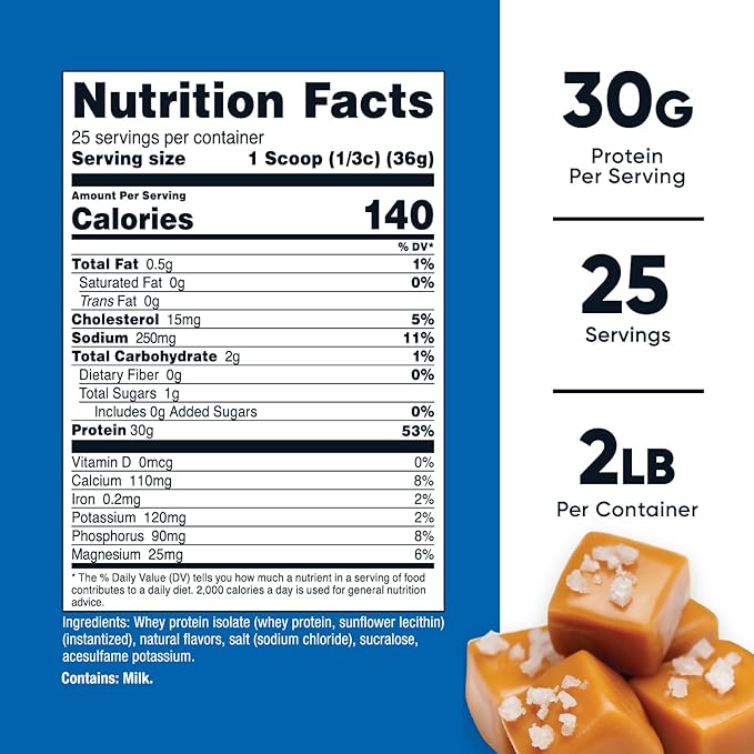 Nutricost Whey Protein Isolate (Salted Caramel) 2LBS