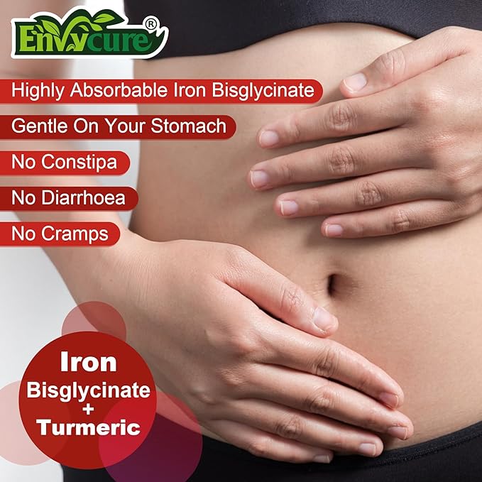 Sugar Free Iron Gummies 18mg for Women Men, Iron Bisglycinate Supplement Gummies with Vitamin C, Turmeric & Folate - Blood Builder for Iron Deficiency, Anemia & Energy, Non-Constipating (2 PACK)