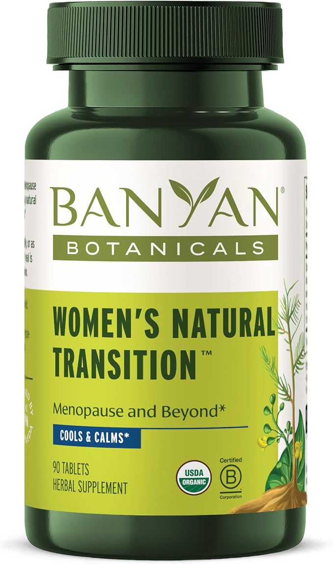 Banyan Botanicals Women’s Natural Transition – Organic Menopause Supplement with Shatavari (Asparagus Racemosus) – Natural Herbal Menopause Support* – 90 Tablets – Non GMO Sustainably Sourced Vegan