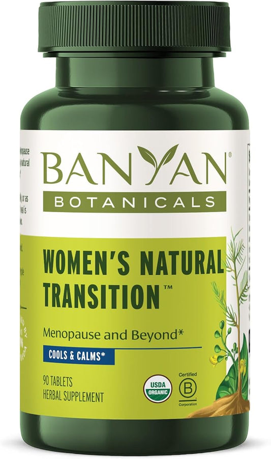 Banyan Botanicals Women’s Natural Transition – Organic Menopause Supplement with Shatavari (Asparagus Racemosus) – Natural Herbal Menopause Support* – 90 Tablets – Non GMO Sustainably Sourced Vegan