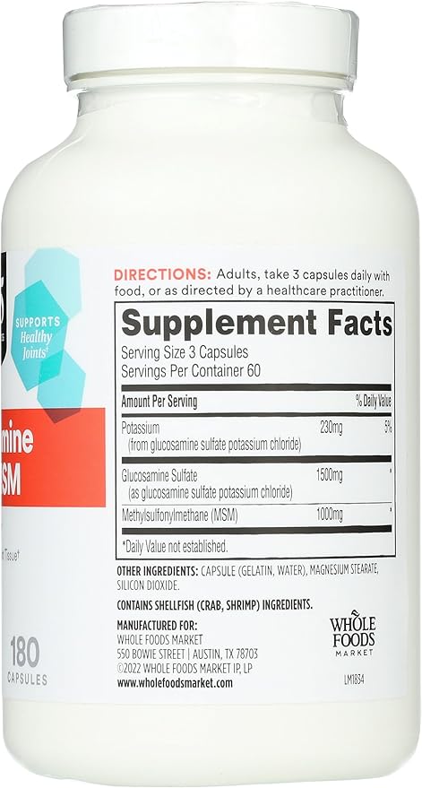 365 by Whole Foods Market, Glucosamine with MSM, 180 Capsules