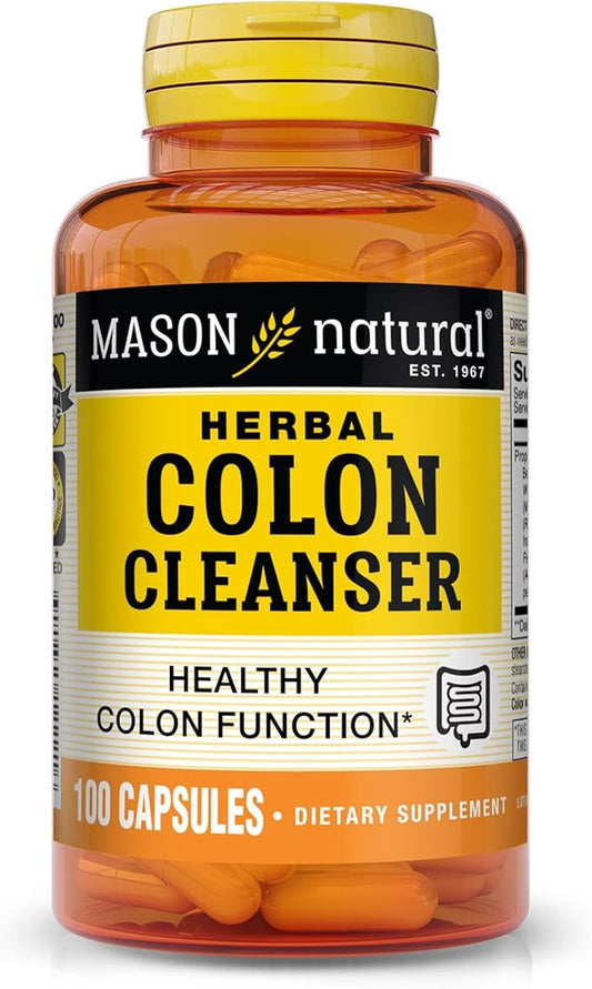 MASON NATURAL Herbal Colon Cleanser, 300 Day Supply, Dietary Supplement Supports Digestive Health with Soluble Fibers, Probiotics & Herbs, 3 Pack
