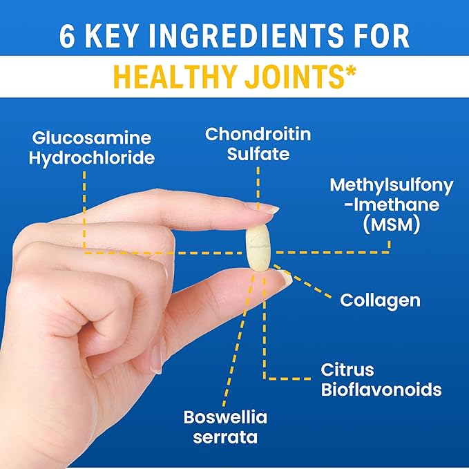 Vitamin World Triple Strength Joint Mover, Glucosamine Chondroitin with MSM Joint Support Supplement, Collagen & Boswellia Serrata Extract, Support Joint Strength, Comfort & Flexibility, 270 Caplets