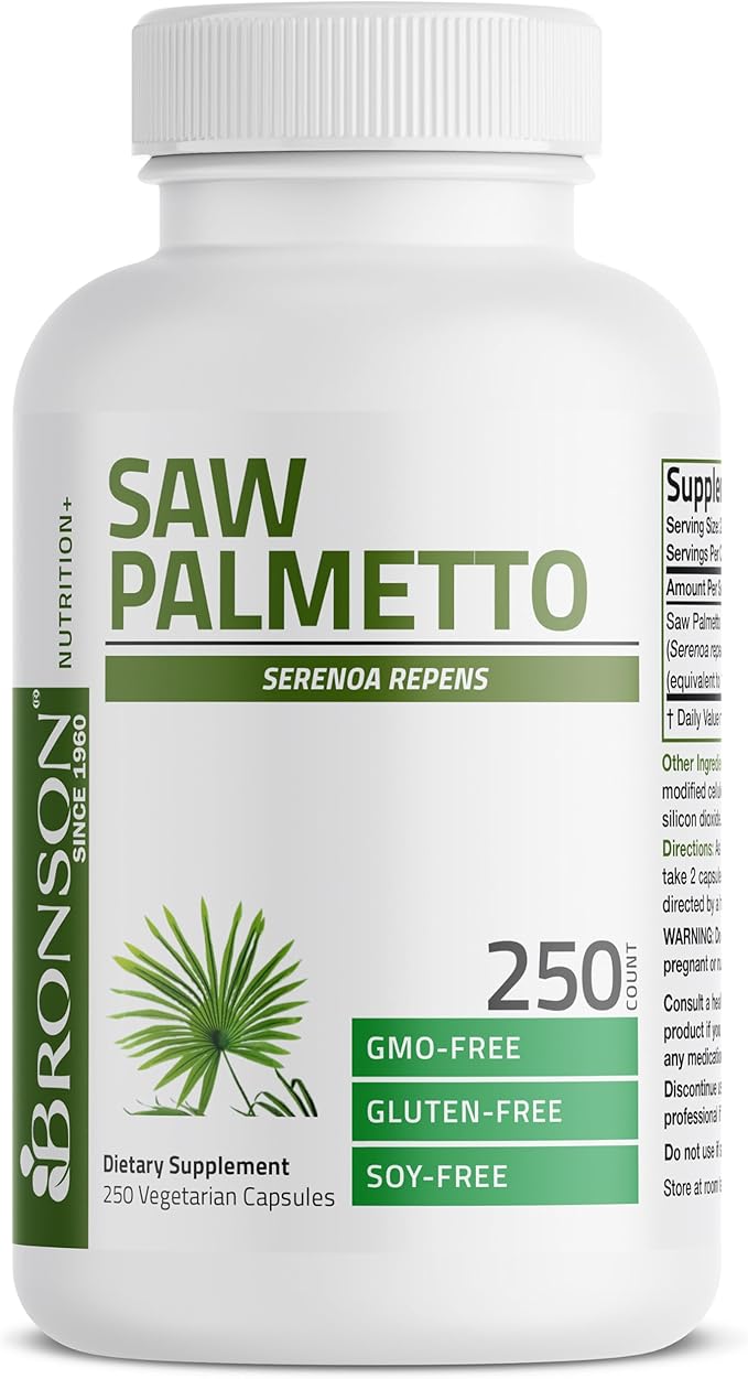 Bronson Saw Palmetto Extra Strength Supports Healthy Prostate Function & Urinary Health Support - Non GMO, 250 Vegetarian Capsules
