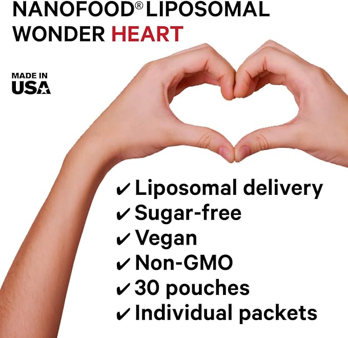 Codeage Wonder Heart Liquid CoQ10 Liposomal Ubiquinone Supplement, Coenzyme Q10 Heart Vitamins, Non-GMO Sunflower Phosphatidylcholine Vegan Blend, Raspberry Flavored Softgel, Pack of 30 Pouches