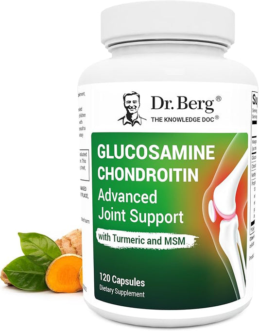 Dr. Berg Glucosamine Chondroitin MSM Turmeric & Boswellia - Advanced Joint Support Supplement with 1500 mg Glucosamine Sulfate - Includes 120 Capsules