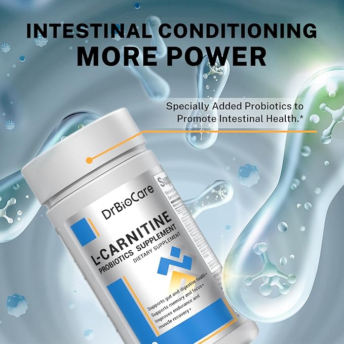 L-Carnitine Probiotics Supplement, Contains L-Carnitine, Probiotics, Green Coffee Powder, Yerha Mate Extract, Garcinia Cambogia Extract, Vitamin B Complex, Vitamin A, Vitamin C 60 Capsules