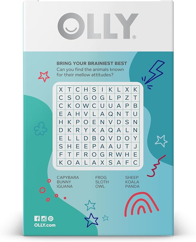 OLLY Mellow Buddies L’OLLY Pops, Omega-3 ALA, L-Theanine, Choline, Kids Dietary Supplement Lollipops, Supports a Calm Mood & Healthy Brain Function, Vegetarian, Raspberry Flavored, 25 Count