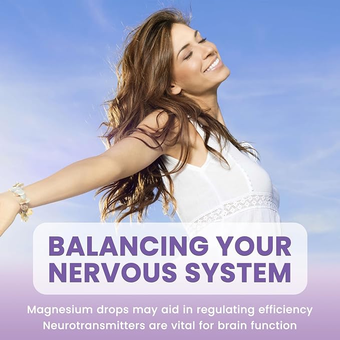 Triple Magnesium Complex Liquid Drops - 1300mg Magnesium Glycinate, Taurate & Citrate with Omega3, L-Theanine, Ashwagandha, Potassium - Support Sleep, Nerve, Immune, Energy - Grape Flavor, 2 Fl OZ
