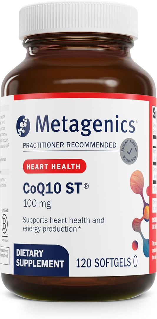 Metagenics CoQ10 ST-100 mg Coenzyme Q10 Supplement - Antioxidant as Ubiquinone - for Energy Production & Heart Function* - Non-GMO & Gluten-Free - 120 Softgels