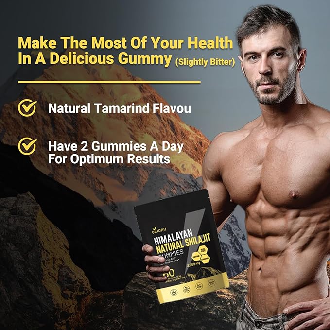 Shilajit Gummies, Shilajit micronutrient supplement, Himalayan premium ingredient Shilajit - Ashwagandha, Gokshura, Fulvic Acid & 85+ Trace Minerals I for Men, Women I Non-GMO I 100% Natural & Organic