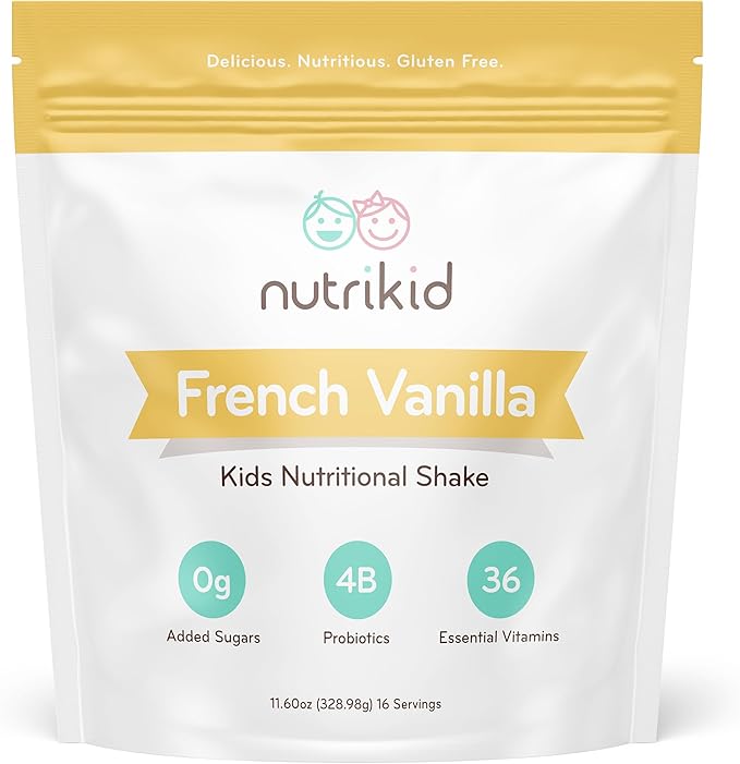Kids Healthy Protein Powder Shake- 36 Essential Vitamins, 10g Whey Protein, Weight Gain Drink Mix for Kids, Digestive Enzyme Probiotics, Snack for Kids Growth12.25 oz