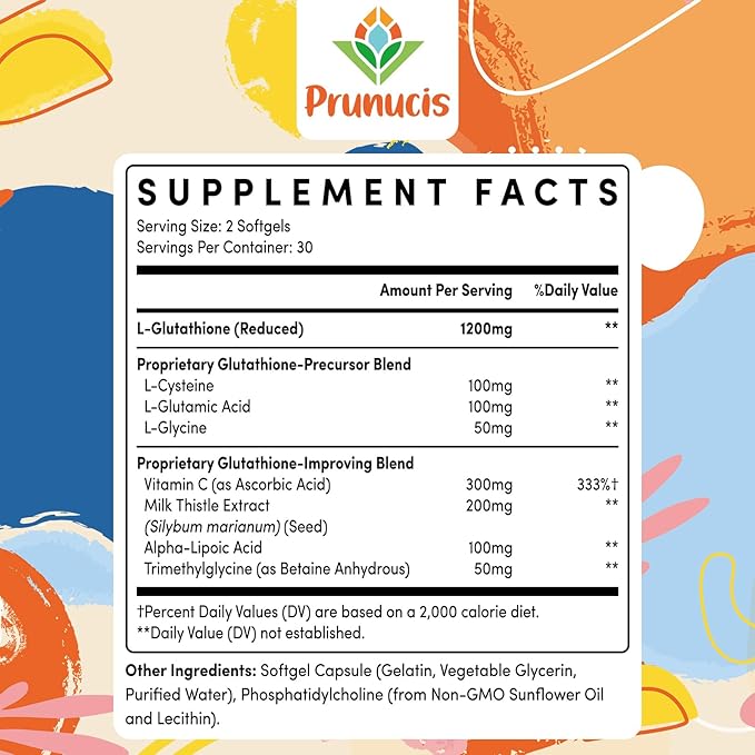 2400MG Liposomal Glutathione, Reduced L-Glutathione, Glutathione Supplement with Vitamin C, Master Antioxidants, Enhanced Absorption, Antioxidant Supplements - Immune System, 60 Softgels