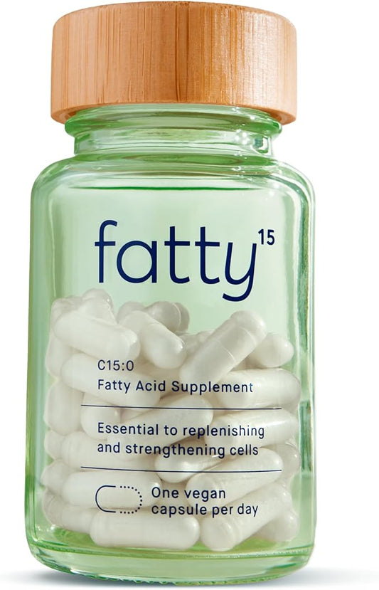 Fatty15 Pure C15:0 Pentadecanoic Acid Supplement - 3X Cellular Benefits of Omega-3 - Longevity Supplement - Supports Gut, Liver, & Cholesterol Health - Vegan-Friendly Capsule 90 Count