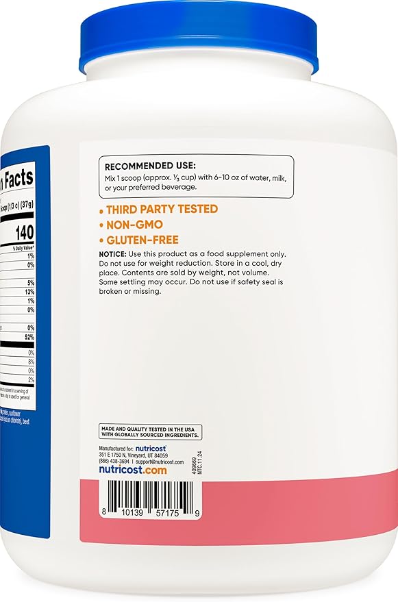 Nutricost Whey Protein Isolate (Strawberry Milkshake) 5LBS