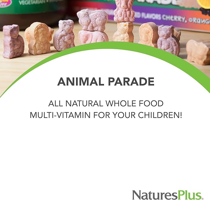 NaturesPlus Animal Parade Source of Life Sugar-Free MagKidz Children's Magnesium Supplement - Natural Cherry Flavor - 90 Count (Pack of 1) - Bone & Muscle Health Support - Gluten-Free