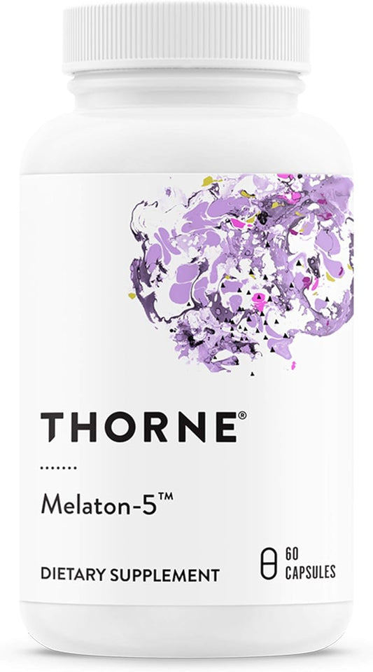 THORNE Melaton-5-5mg Melatonin - Supports Circadian Rhythms, Restful Sleep, and Relaxation* - Gluten-Free, Soy-Free, Dairy-Free - 60 Capsules