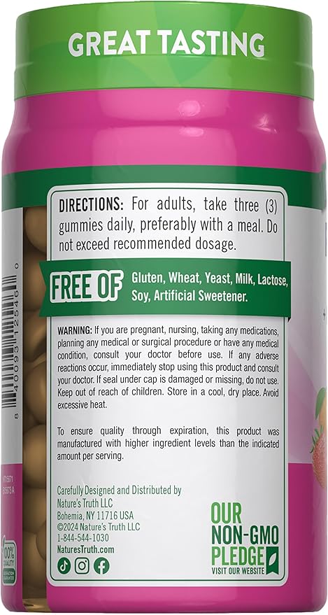 Nature's Truth Prenatal Multivitamin Gummies | with DHA & Folic Acid | 60 Count | Fruit Flavor | Non-GMO & Gluten Free Supplement