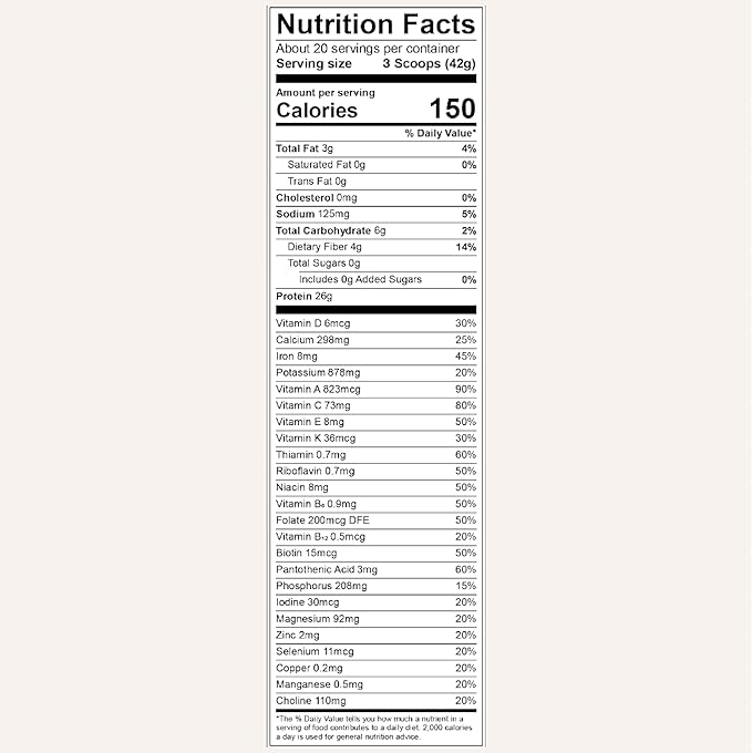 Kathy Ireland Daily Essentials Plant Based Protein Powder Mix, Chocolate, 1.85 lbs (Chocolate)