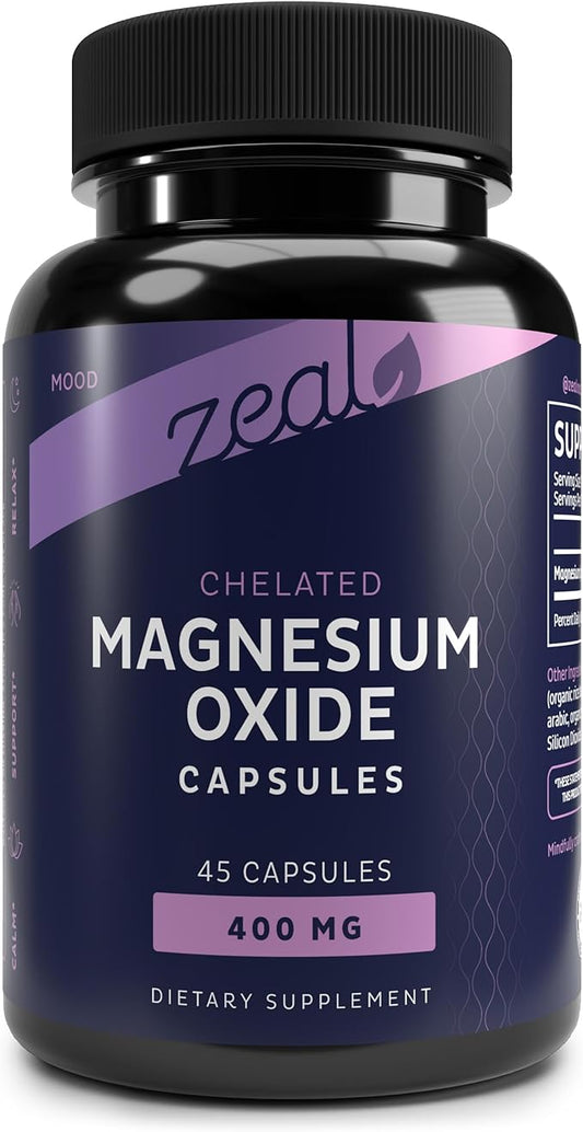 Zeal Premium Chelated Magnesium Oxide (400mg | 45 Capsules)