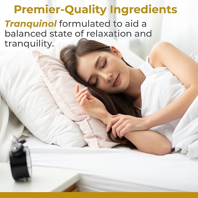 Premier Research Labs Tranquinol - Natural Sleep Aid Supplement for Deep Sleep Support and Calm Mind | Magnesium, Turmeric, Lemon Balm & Saffron Extract - Pure Vegan - 90 Plant-Source Capsules