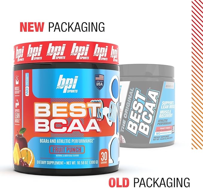 BPI Sports Best BCAA - Building Blocks of Protein and Muscle - Post-Workout Recovery - Weight Loss Support - Fruit Punch, 30 Servings, 300 grams